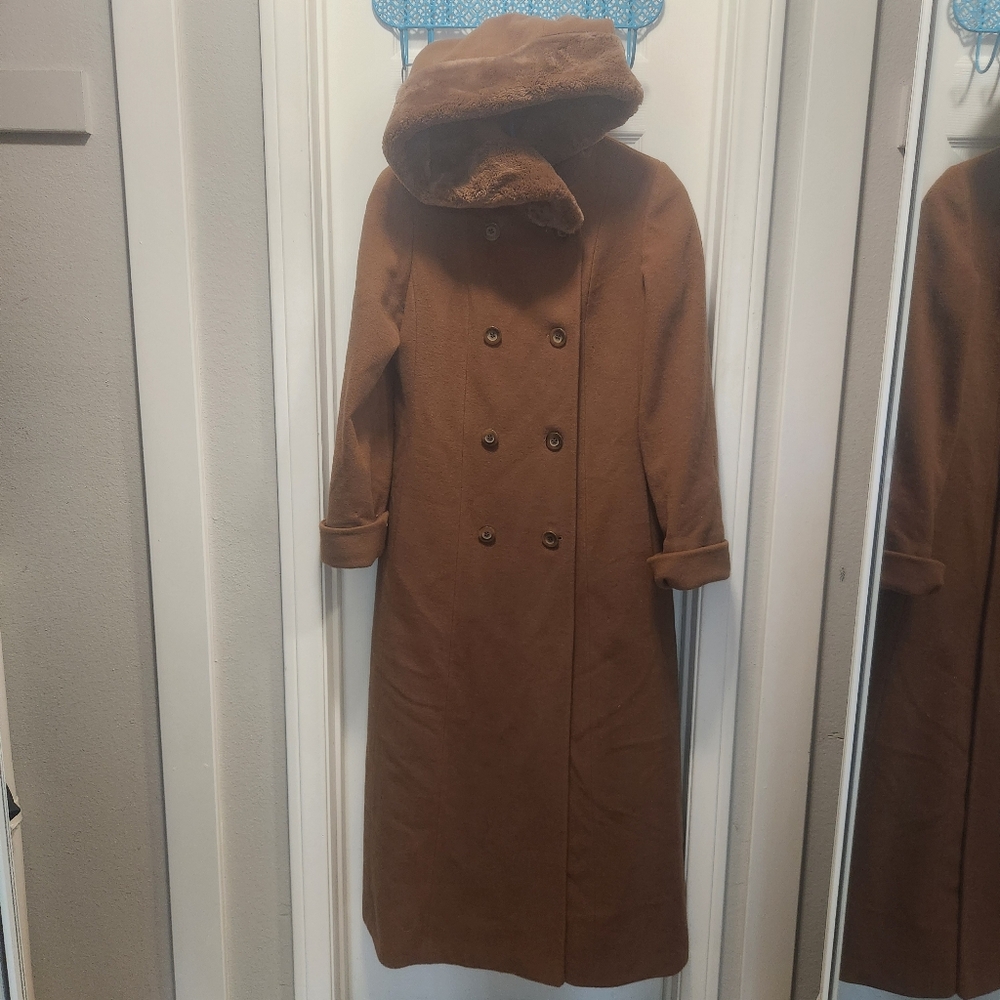 Scaasi for saks fifth avenue vintage merino fine wool coat size 8